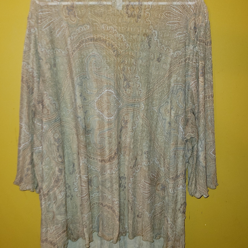 Plus size see through paisley shirt